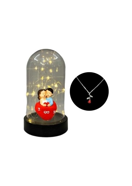 Fanus Teraryum Sevgili Ellerinde Kalp Kolye Hediyeli