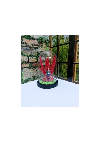 Fanus Teraryum Babaya Hediye Canım Babacım Yazılı Takım Elbiseli Baba Teraryum