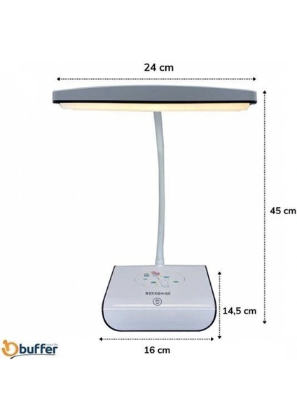 Şarjlı Oynar Esnek Başlıklı Dokunmatik 3 Farklı Modda Yanan Kaymaz Taban LED Masa Lambası fırsatları