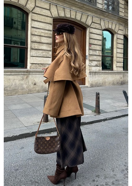 Camel Livia Pelerin Detaylı Kaşe Kaban modelleri