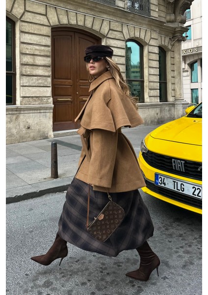 Camel Livia Pelerin Detaylı Kaşe Kaban indirimleri