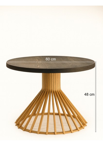 Palermo Xxl Yuvarlak Modern Klasik Rustik Retro Vintage Naturel Dekoratif Ahşap Çıtalı Eskitme Iskandinav Yan Orta Mantar Sehpa fiyatları