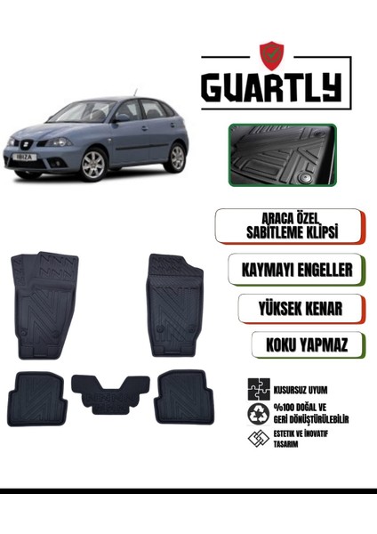 Seat Ibiza 2002-2007 Uyumlu Araca Özel Premium 4d Havuzlu Paspas Takımı