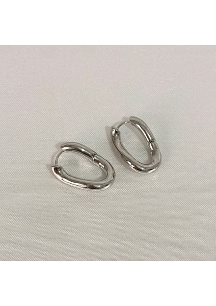 Kıvrımlı Şık Çelik Silver Küpe