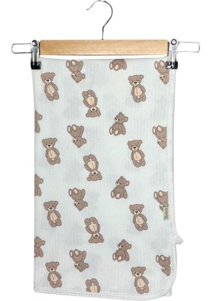 Raporlu Kahve Ayı Desenli Bebek Battaniyesi – 12 Ay – Uni