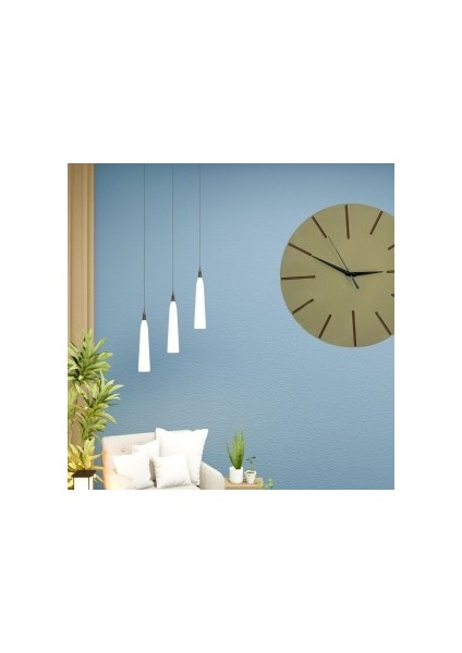 Ahşap Minimal Dekoratif Duvar Saati - 33X33 cm Açık Sarı