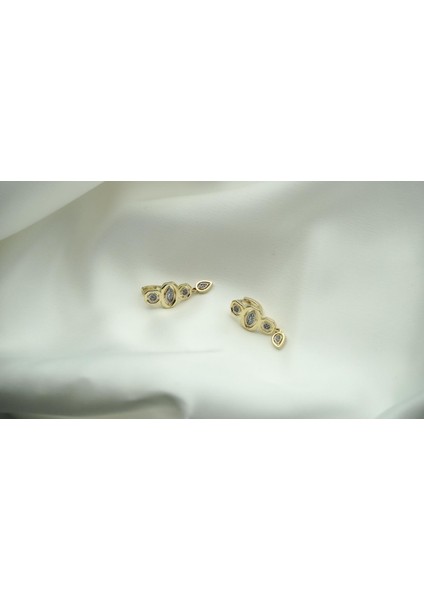 Çelik Frons Gold Sarkıt Küpe modelleri