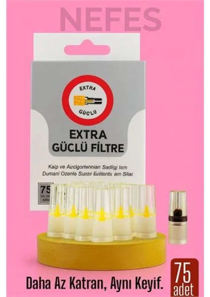 75'li Filtreli Ağzılık Extra Güçlü Sigara Filtresi