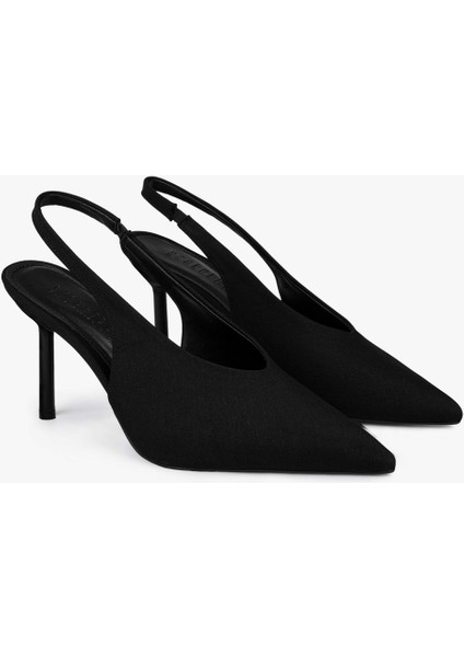 Kadın Vetra Siyah Mat Saten Stiletto