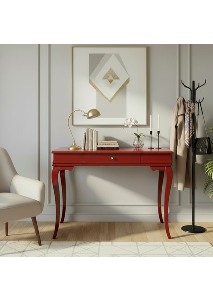 80 cm Masif Rustik Kırmızı Dresuar