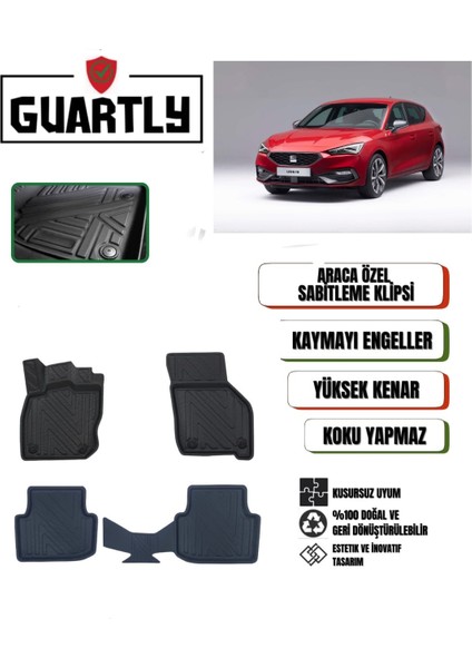 Seat Leon (Otomatik) 2020 ve Sonrası Uyumlu Araca Özel Premium 4d Havuzlu Paspas Takımı