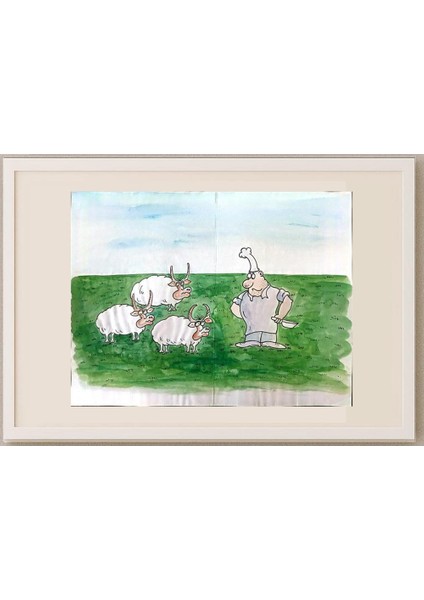 Leng Yan Ping 35X25CM Orijinal Karikatür Tablo fırsatları