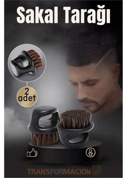 2'li At Kılı Sakal Tarama Fırçası - Sakal Tarağı