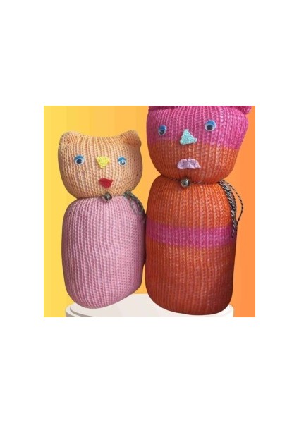 Tıkırık Örgü Yastık Uyku ve Oyun Arkadaşı Şeker&fıstık - 35 Cm-45 cm