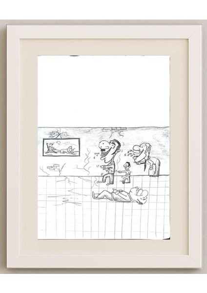 Vahid Abed 43X30CM Orijinal Karikatür Tablo fırsatları