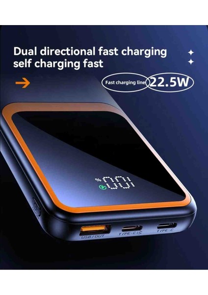 10000 Mh Pd 20W ve USB 22.5W Fast Hızlı Şarj Dahili Type C ve Lightning Kablolu H32 Powerbank indirimleri