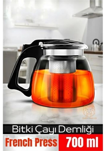 Süzgeçli French Press Cam Demlik 700 Ml Bitki Çayı Demliği fiyatları