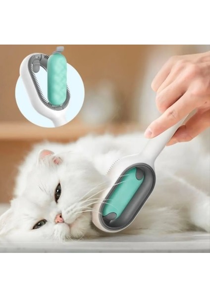 Evcil Hayvanlar Için Çift Taraflı Pet Fırçası Nemli Tüy Tarama Tarağı