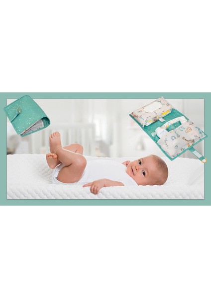 Bebek Alt Açma Çantası - Portatif Katlanabilir Çok Bölmeli Bakım Çantası (Mavi) fiyatları