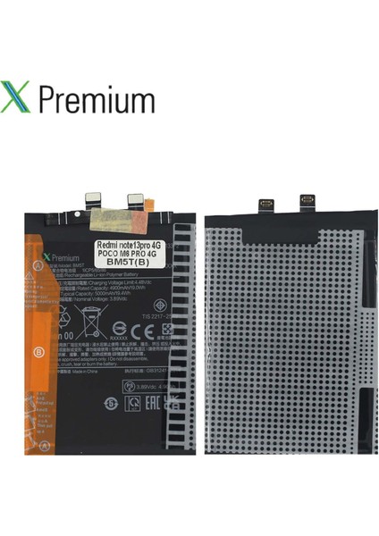 Xpremium Xiaomi Redmi Note 13 Pro 4g Uyumlu Batarya Pil Süper Yüksek Kalite 4900 Mah BM5T modelleri