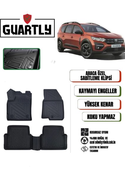 Dacia Jogger 2022 ve Sonrası Uyumlu Araca Özel Premium 4d Havuzlu Oto Paspas Takımı