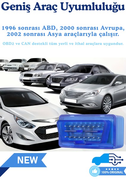 ELM327 V1.5 Bluetooth Türkçe Araç Arıza Tespit Cihazı OBD2 - Orijinal PIC18F25K80 Çift Çipli, IOS / Android / Windows Uyumlu