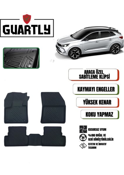 Opel Grandland 2021-2024 Uyumlu Araca Özel Premium 4d Havuzlu Paspas Takımı