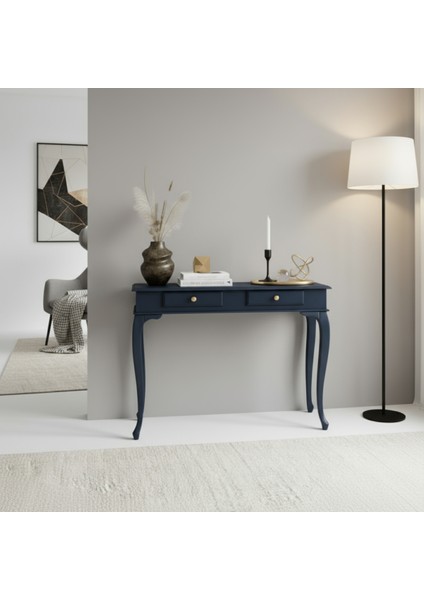 120 cm Masif Çekmeceli Lükens Lacivert Dresuar fiyatları