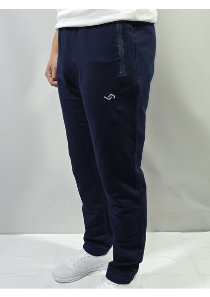 Erkek Pamuklu Slim Fit Düz Paça Eşofman Altı