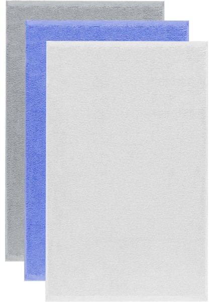 3 Lü Düz Renk El Yüz Havlu Seti &AMP;#37;100 Pamuklu 50X90 cm Gri-Mavi-Beyaz fiyatları