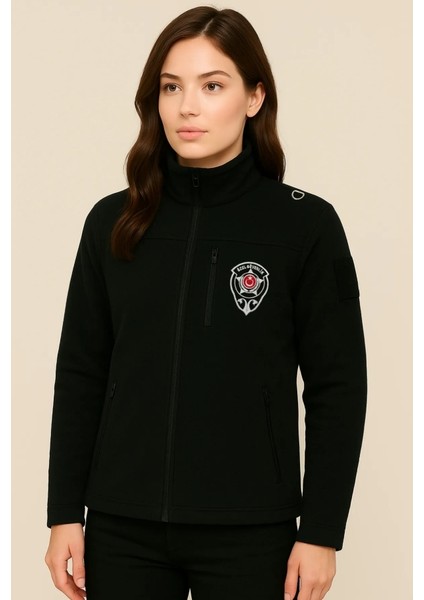 Kalın Kışlık Kadın Nakış Işlemeli Göğüsten Cepli Özel Güvenlik Poları