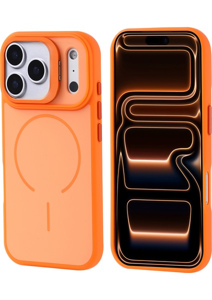 Apple iPhone 17 Pro Kılıf M-Safe Şarj Özellikli Kamera Standlı Zore Notron Kapak modelleri