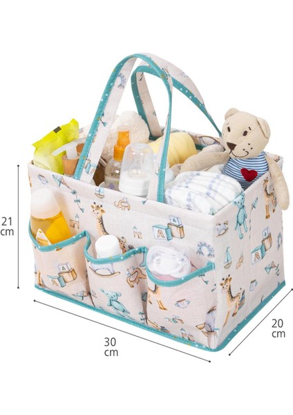 Taşınabilir Bebek Bakım Organizeri Çanta Şeklinde Desenli 10 Bölmeli (Mavi) indirimleri