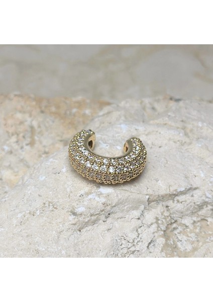 Vıp Zirkon Gold Earcuff