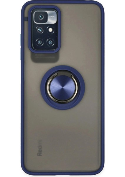 Xiaomi Redmi 10 2022 Kılıf Montreal Yüzüklü Silikon Kapak - Lacivert