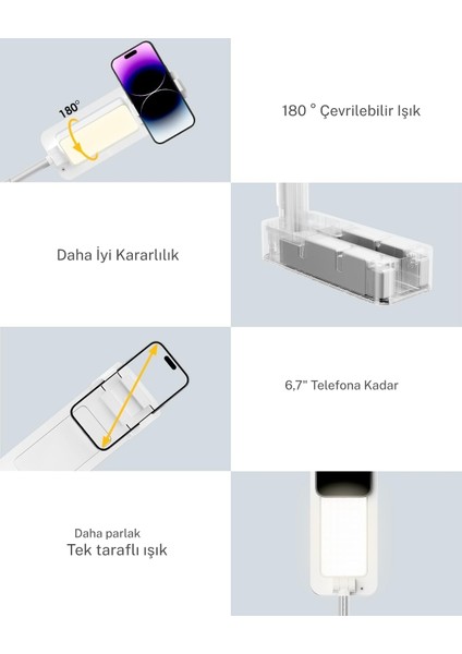 Mobil Telefon Tutucu Canlı Yayın Braketi Fonksiyonel Kumandalı Selfie Telefon Standı modelleri
