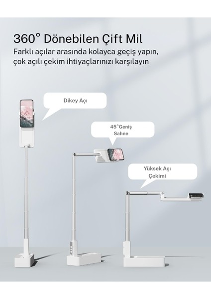 Mobil Telefon Tutucu Canlı Yayın Braketi Fonksiyonel Kumandalı Selfie Telefon Standı