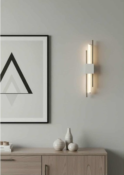 Pilli LED Duvar Apliği – Beyaz Gövde – Beyaz Işık – Kablosuz Modern Aydınlatma fırsatları