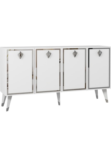 8212-32CT KB150 Konsol, Tv Ünitesi Beyaz-Gümüş modelleri