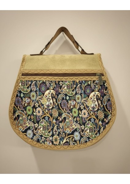 Otantik Mozaik Desen Kadife Kapak Kadın Çantası modelleri