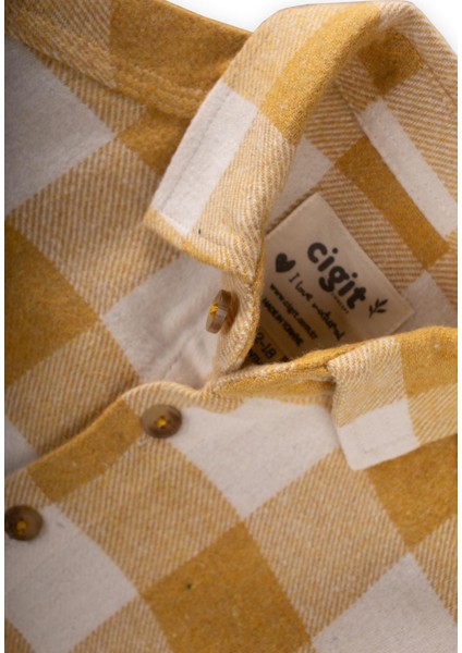 Oduncu Gömleği 1-9 Yaş Hardal Ekose modelleri