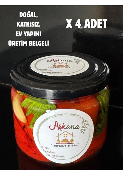 Köz Kapya Biber Turşusu - Doğal, Katkısız, Ev Yapımı ve Üretim Belgeli, Paprika TURŞUSU-300 GRX4ADET