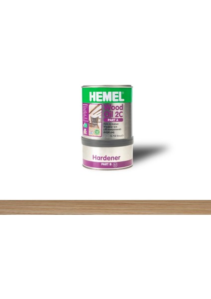 Wood Oil 2c A+B Bileşen Ahşap Yağı Şeffaf 0,9 Lt