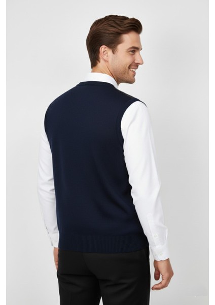 Erkek V Yaka Süveter Çelik Örgü Regular Kalıp BGL-ST04840 modelleri