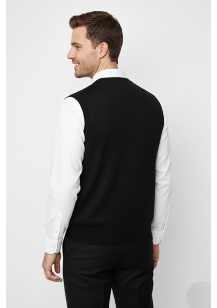 Erkek V Yaka Süveter Çelik Örgü Regular Kalıp BGL-ST04840 modelleri