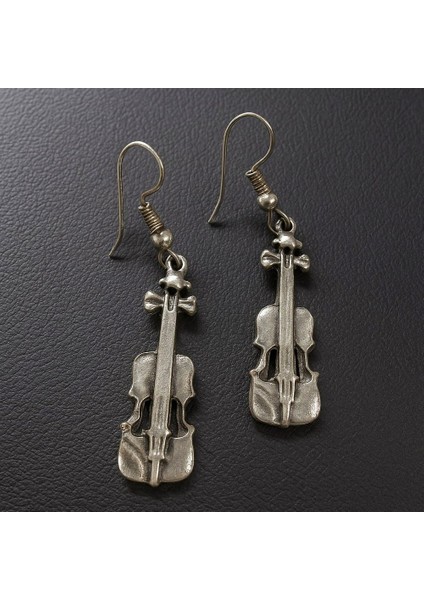 Keman Şekilli Kadın Küpe Çift Adet Gümüş Kaplama El Yapımı Küpe fiyatları