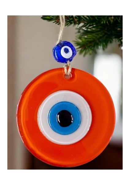 Turuncu Nazar Boncuklu Duvar Süsü 10 cm Cam Duvar Dekoru fiyatları