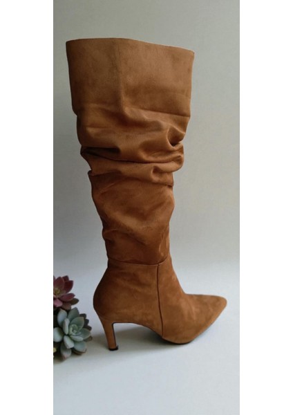 Carola Kadın Körüklü Çizme Süet Deri Ince Topuklu Çizme Topuk Boyu 5-9 fiyatları