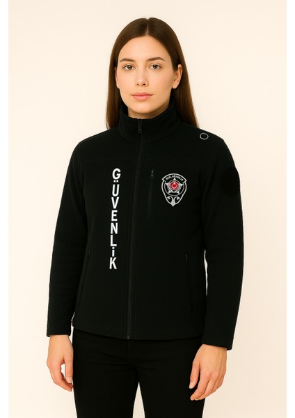 Kadın Göğüsten Cepli Önden Yazılı Nakış Işlemeli Kalın Kışlık Özel Güvenlik Poları modelleri