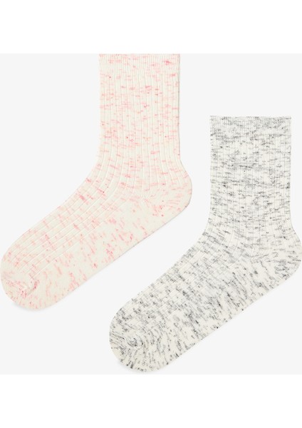 2 Çift Pamuklu Kırçıllı Yumuşak Soket Çorap